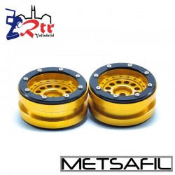 Llantas 1.9 beadlock Metsafil PT-Bullet Oro/Negro (2 Unidades)