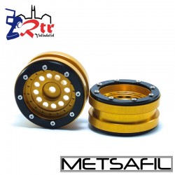 Llantas 1.9 beadlock Metsafil PT-Bullet Oro/Negro (2 Unidades)