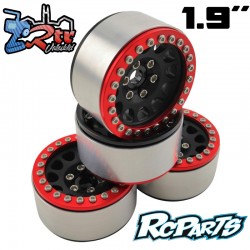 Llantas 1.9 aluminio Crawler beadlock M105 (4 Unidades) Rojo y negro
