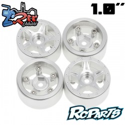 Llantas Rcparts 1.0 CNC Aluminio Starfish Pro Beadlock Plata 4 Unidades