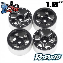 Llantas Rcparts 1.0 CNC Aluminio Starfish Pro Beadlock Negro 4 Unidades