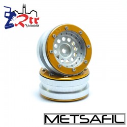 Llantas 1.9 beadlock Metsafil PT-Bullet Plata/Oro (2 Unidades)