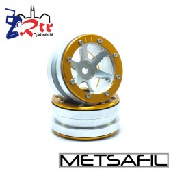 Llantas 1.9 beadlock Metsafil PT-Slingshot Plata/Oro (2 Unidades)