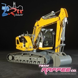 Excavadora hidráulica amarilla R920 a escala 1/14 del Team Raffee Co. TRC/JDM-208