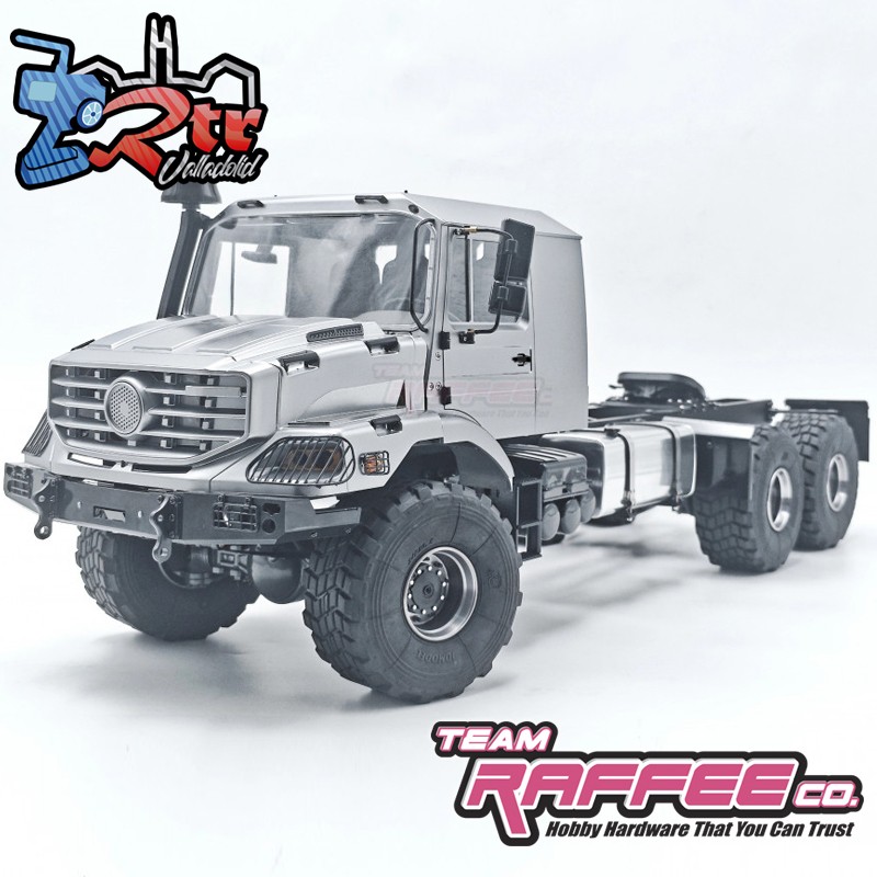 Camión RC Zetros 6x6 ARTR plateado a escala 1/14 del Team Raffee Co.