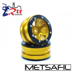 Llantas 1.9 beadlock Metsafil PT-Slingshot Oro/Negro (2 Unidades)