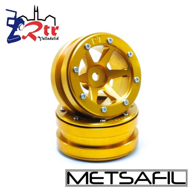 Llantas 1.9 beadlock Metsafil PT-Slingshot Oro/Oro (2 Unidades)