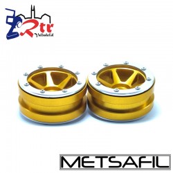 Llantas 1.9 beadlock Metsafil PT-Slingshot Oro/Silver (2 Unidades)