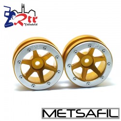 Llantas 1.9 beadlock Metsafil PT-Slingshot Oro/Silver (2 Unidades)