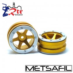 Llantas 1.9 beadlock Metsafil PT-Slingshot Oro/Silver (2 Unidades)