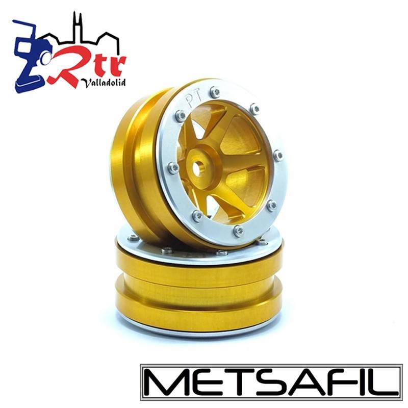Llantas 1.9 beadlock Metsafil PT-Slingshot Oro/Silver (2 Unidades)