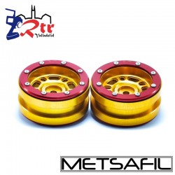 Llantas 1.9 beadlock Metsafil PT-Distractor Oro/Rojo (2 Unidades)