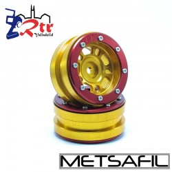 Llantas 1.9 beadlock Metsafil PT-Distractor Oro/Rojo (2 Unidades)