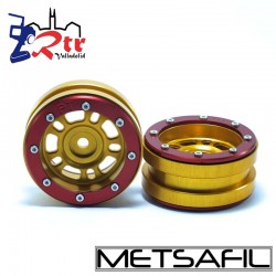Llantas 1.9 beadlock Metsafil PT-Distractor Oro/Rojo (2 Unidades)