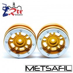 Llantas 1.9 beadlock Metsafil PT-Distractor Oro/Plata (2 Unidades)