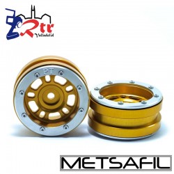 Llantas 1.9 beadlock Metsafil PT-Distractor Oro/Plata (2 Unidades)