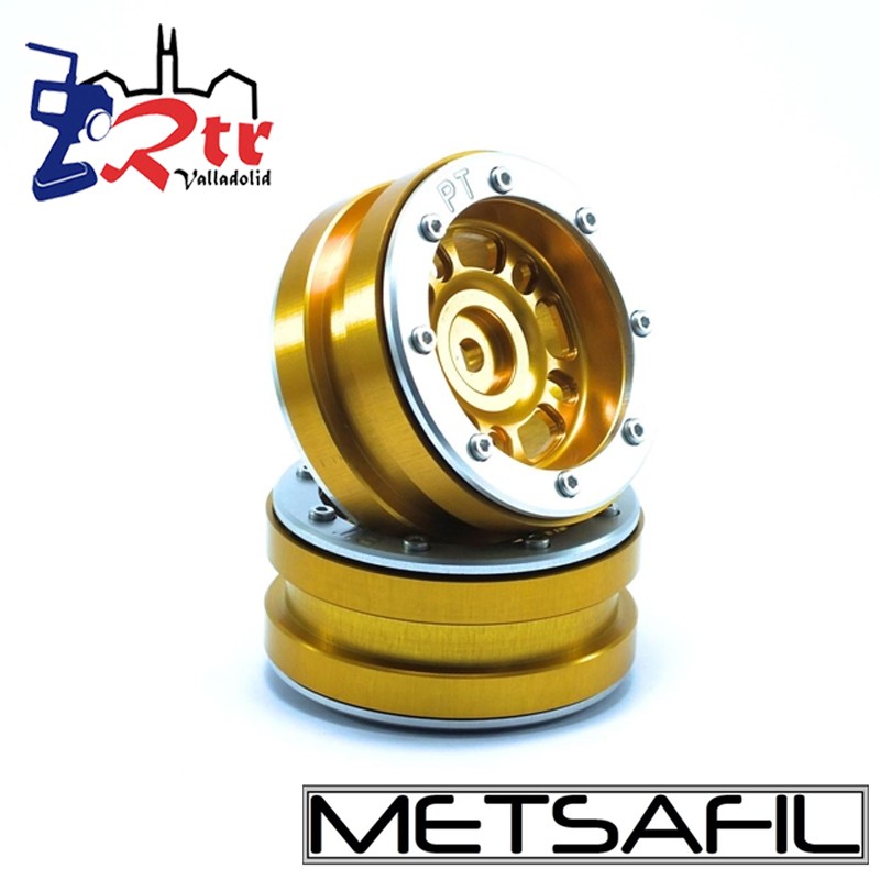Llantas 1.9 beadlock Metsafil PT-Distractor Oro/Plata (2 Unidades)