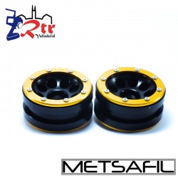 Llantas 1.9 beadlock Metsafil PT-Ecohole Negro/Oro (2 Unidades)
