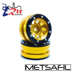 Llantas 1.9 beadlock Metsafil PT-Ecohole Oro/Negro (2 Unidades)