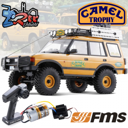 FMS Land Rover Discovery 1st-Gen FCX10 Camel Edición 4x4 1/10 RTR Escobillas