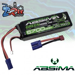 Bateria Lipo Absima 4S 14.8V 50C 30C 6700 SC (EC5-T-Plug) Greenhorn Vol.2