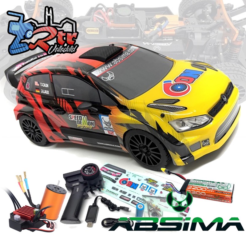 Rally Car Absima 1/12 Brushless EP Speed Demon Rojo 4WD RTR
