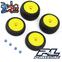Ruedas Proline Electron 2.0 Buggy F/R Tires Micro-B Montadas Amarillo PRO1031412