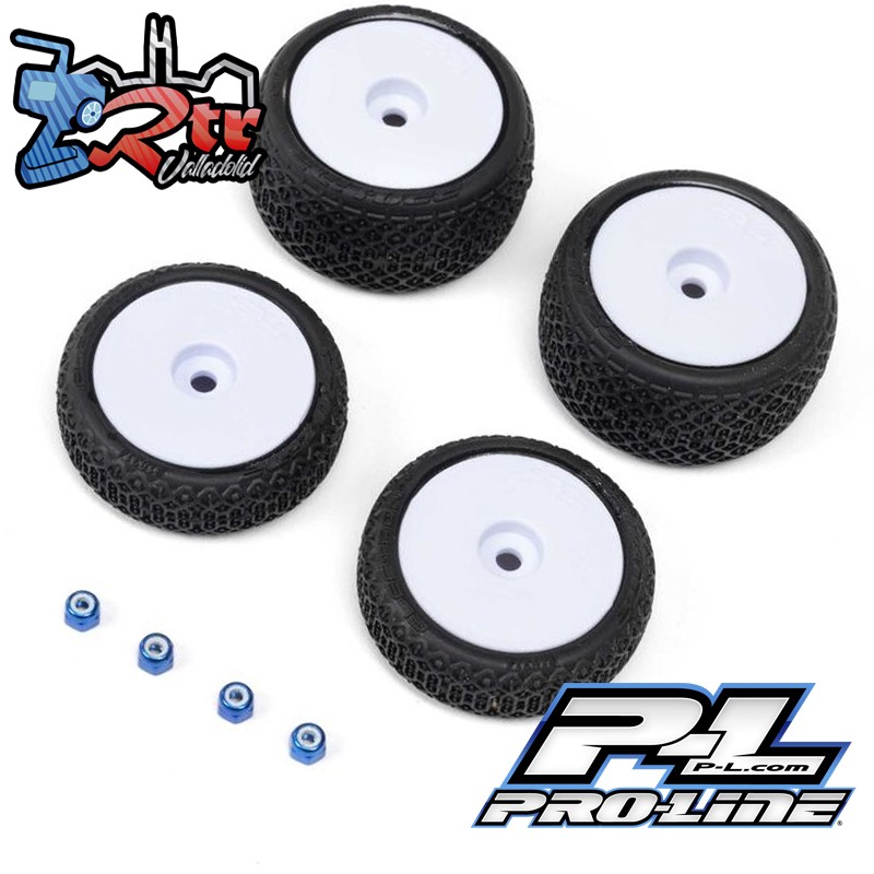 Ruedas Proline Electron 2.0 Buggy F/R Tires Micro-B Montadas Blanco PRO1031413