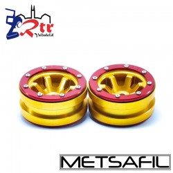 Llantas 1.9 beadlock Metsafil PT-Claw Oro/Rojo (2 Unidades)