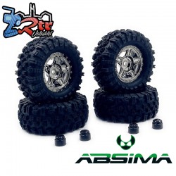 1.2inch Mudder Tire Set (60mm)  Black Chrome (4)