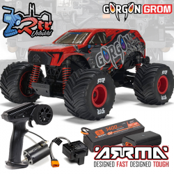 Arrma Gorgon Grom 4X4 1/16 RTR Escobillas Monster Truck Bateria y cargador Rojo