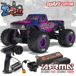 Arrma Quake Grom 4X4 1/16 RTR Escobillas Monster Truck Bateria y cargador Purpura