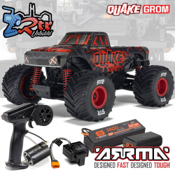Arrma Quake Grom 4X4 1/16 RTR Escobillas Monster Truck Bateria y cargador Rojo