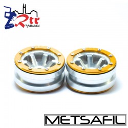 Llantas 1.9 beadlock Metsafil PT-Claw Plata/Oro (2 Unidades)