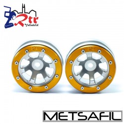 Llantas 1.9 beadlock Metsafil PT-Claw Plata/Oro (2 Unidades)
