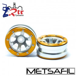Llantas 1.9 beadlock Metsafil PT-Claw Plata/Oro (2 Unidades)