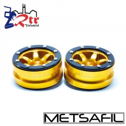 Llantas 1.9 beadlock Metsafil PT-Wave Oro/Negro (2 Unidades)