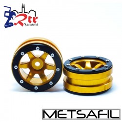 Llantas 1.9 beadlock Metsafil PT-Wave Oro/Negro (2 Unidades)
