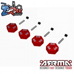 12mm Wheel Hex Set  Metal (4)  Red