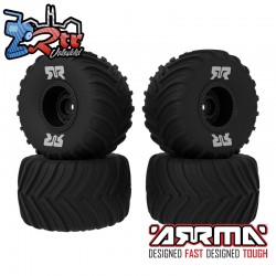 dBoots Chevron Mounted Tire Set Glued  Black (2 Pairs): GROM