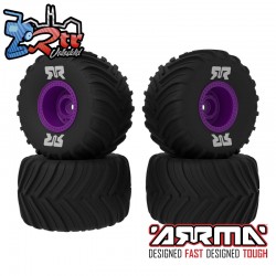 dBoots Chevron MT Tire Set Glued  Purple (2 Pairs): GROM