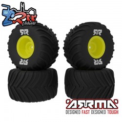 dBoots Chevron MT Tire Set Glued  Yellow (2 Pairs): GROM
