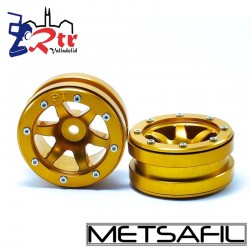 Llantas 1.9 beadlock Metsafil PT-Wave Oro/Oro (2 Unidades)