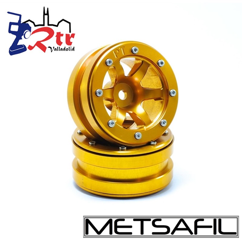 Llantas 1.9 beadlock Metsafil PT-Wave Oro/Oro (2 Unidades)