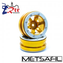 Llantas 1.9 beadlock Metsafil PT-Wave Oro/Plata (2 Unidades)