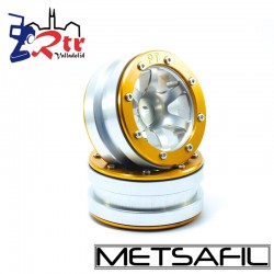 Llantas 1.9 beadlock Metsafil PT-Wave Plata/Oro (2 Unidades)