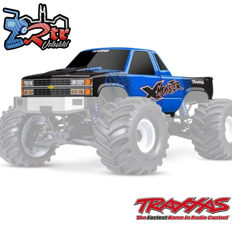 Carrocería Traxxas Chevrolet GMT400 CK Azul X-Monster pintada calcomanías aplicadas TRA7697-BLUE