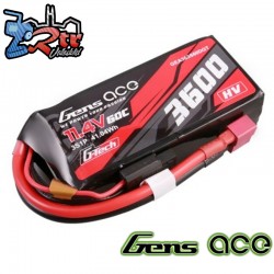 Batería Gens Ace Lipo 3600Mha 11,4V 3S1P 60C T-Plug