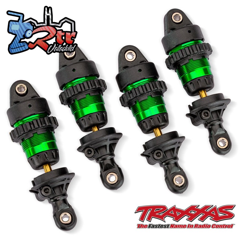 Amortiguadores cortos de aluminio verde Mini GTR 4 4 Unid Traxxas TRA10865-GRN