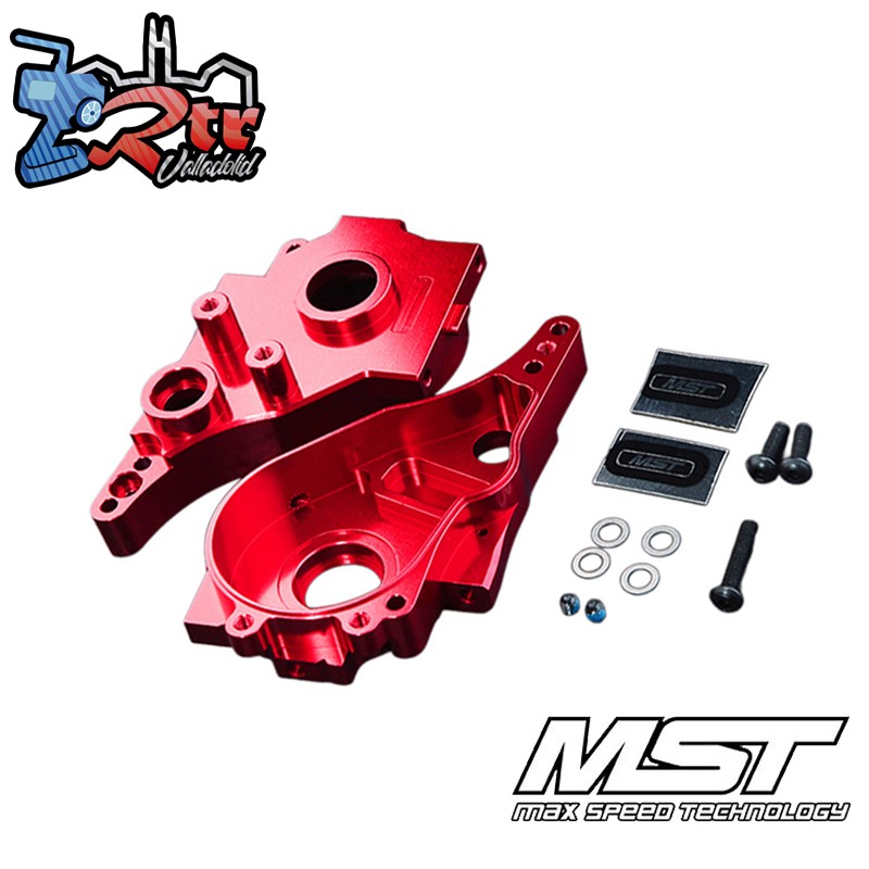 Caja de engranajes rectos de aluminio MST RMX 2.0 y 2.5/ Color: Rojo MST210642R
